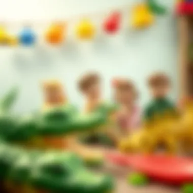 Different age groups enjoying crocodile toys