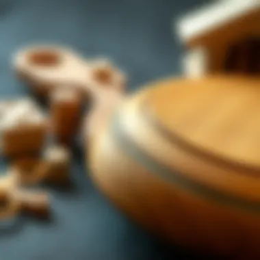 Close-up of wooden material showcasing craftsmanship