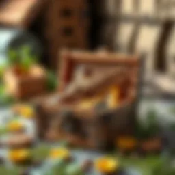 Intricately designed wooden weapon box for children's play