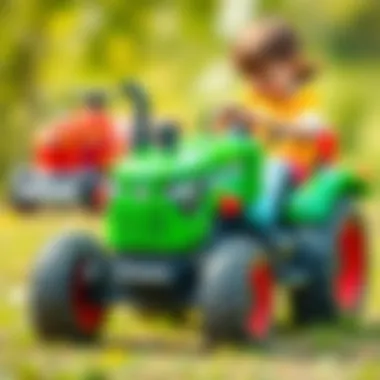 A parent selecting the right battery-operated tractor
