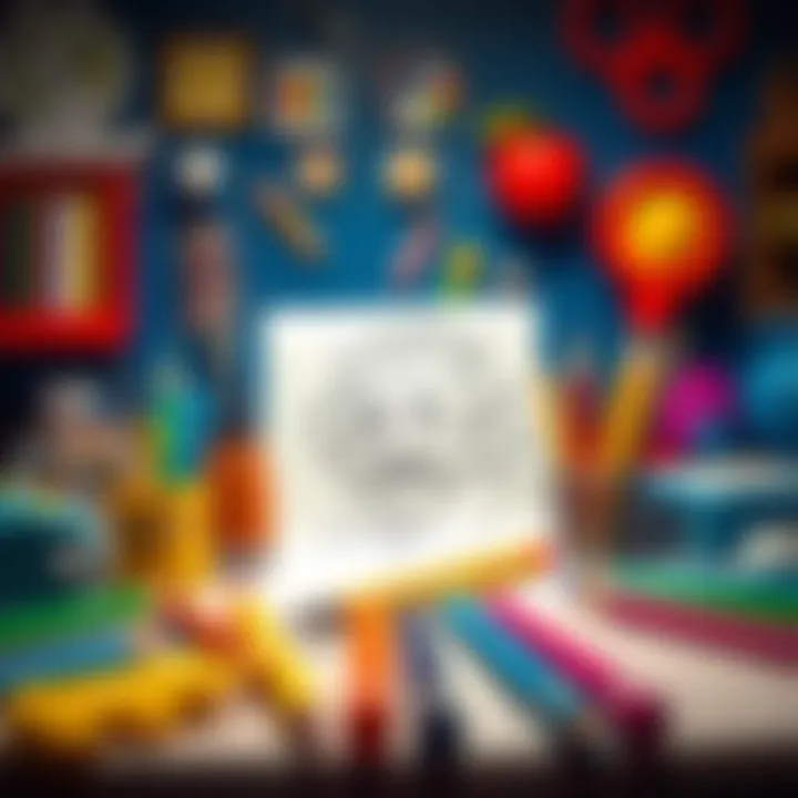 Various artistic tools and coloring pages inspired by Einstein's theories, ready for exploration.