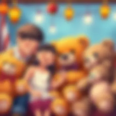 A family selecting teddy bears, depicting informed decision-making for child development