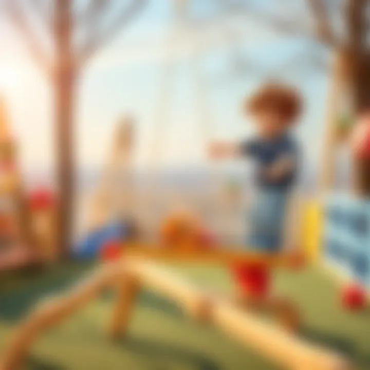 A child practicing balance on a beam