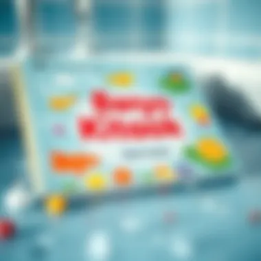 A close-up of an interactive bath book with water-resistant pages