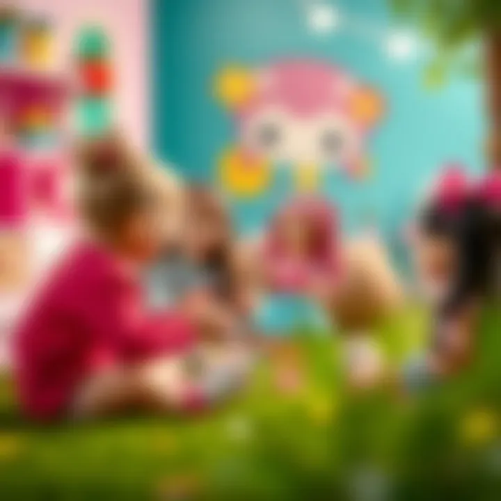 Children engaging in imaginative play with Barbie Cutie Reveal dolls