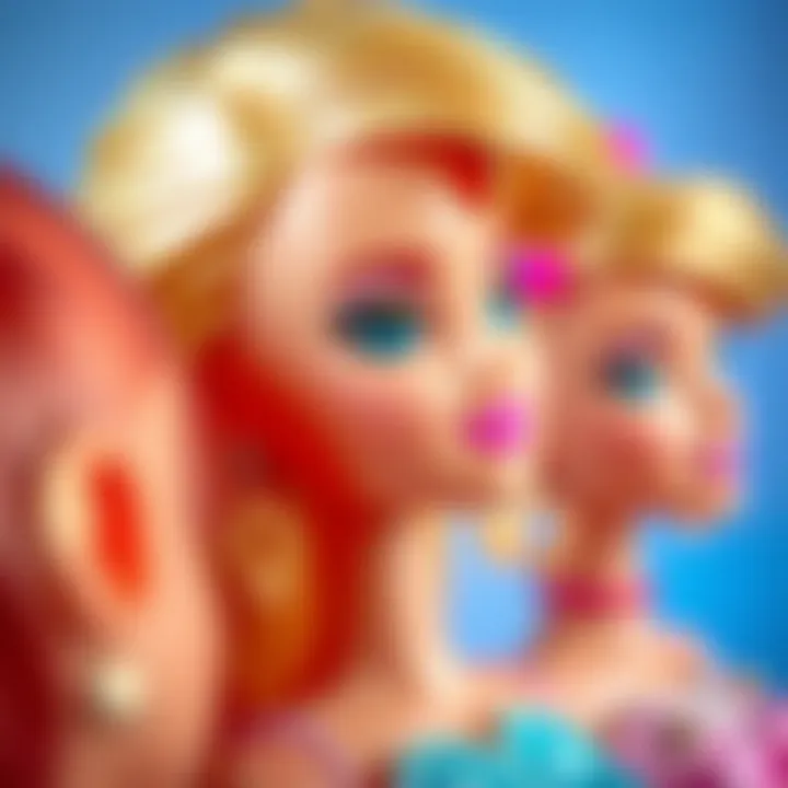 Close-up of the unique features of Barbie Cutie Reveal collection