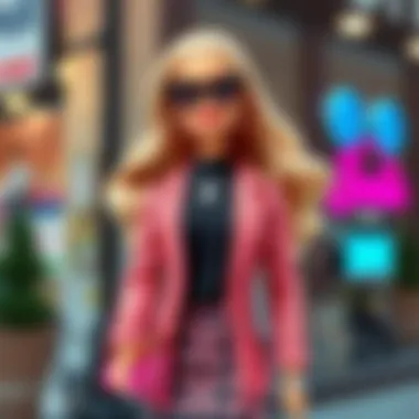 Elegant Barbie ensemble with chic accessories and stylish design