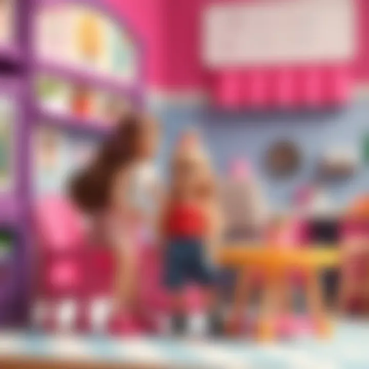 Parents exploring Barbie play options for children