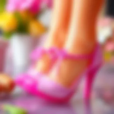 A close-up of Barbie shoes highlighting craftsmanship