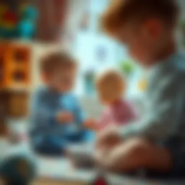 Child engaging in imaginative play with a baby mannequin