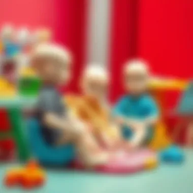 Interactive play scenario featuring baby mannequins