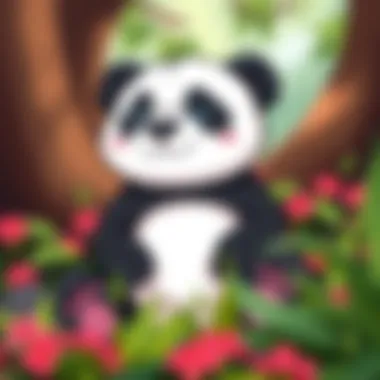 Simple panda outline for beginners