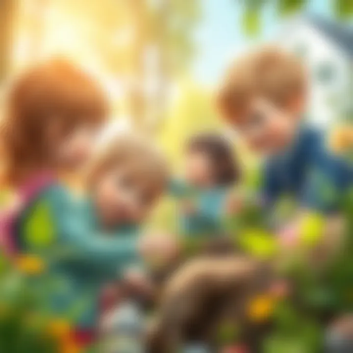 Children exploring nature in a hands-on learning environment