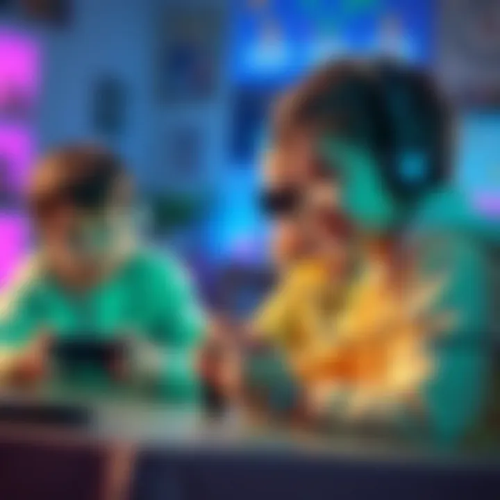 Children participating in a gaming therapy session using Bluetooth controllers.