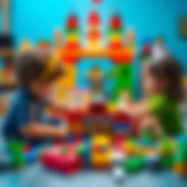 Children engaged in building with Lego 76218, demonstrating creativity and collaboration