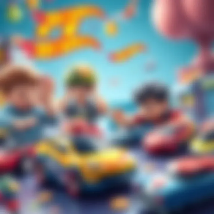 Children playing with Hot Wheels cars, showcasing their creativity