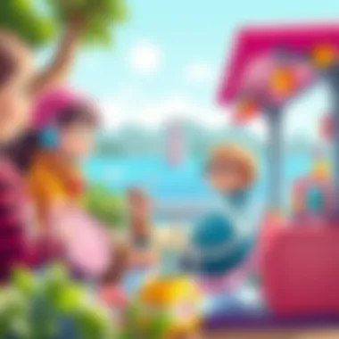 Children engaging with Barbie travel set