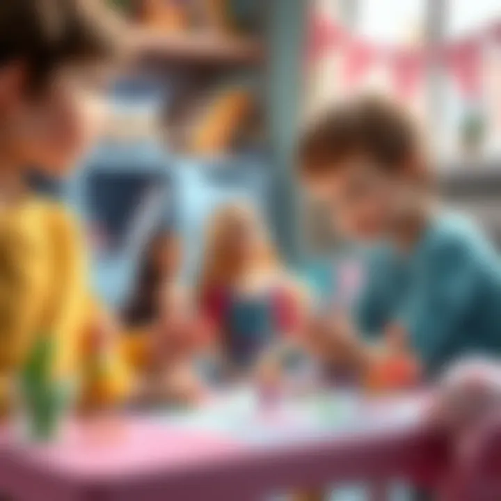 Fostering Creativity: The Role of Barbie in Child Development Children engaging in imaginative play with Barbie dolls