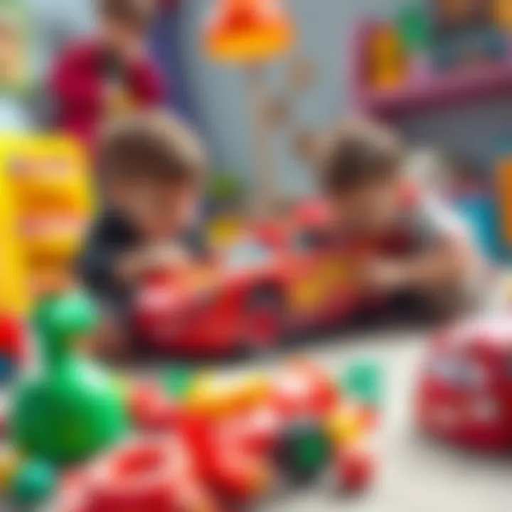Children engaging in play with McQueen toys, enhancing motor skills.