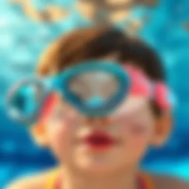 Close-up of children's goggles showcasing important features