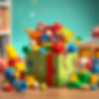 A vibrant gift box filled with educational toys