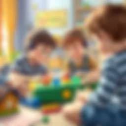 Children engaged in an educational game