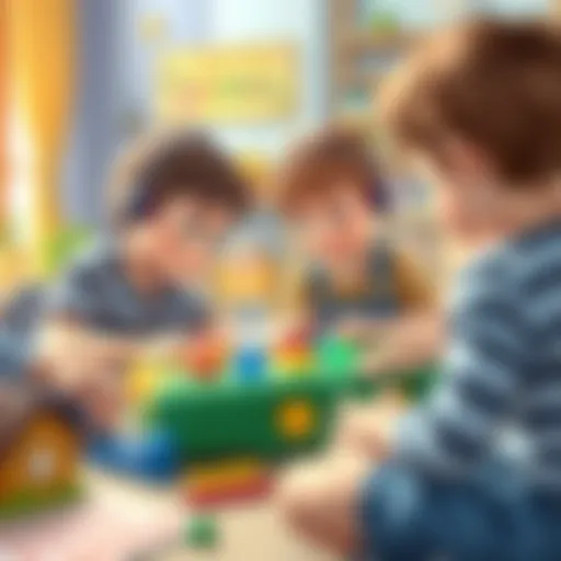 Children engaged in an educational game