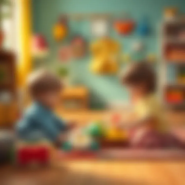 Children engaging with educational play on a rug