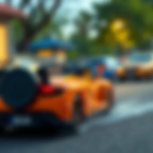 Electric toy car in action