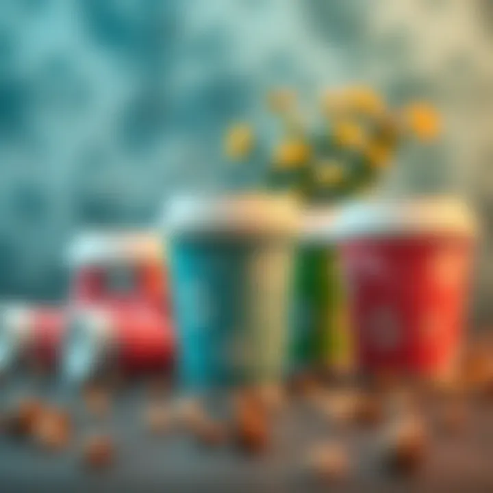 An environmentally friendly setup featuring recyclable paper cups