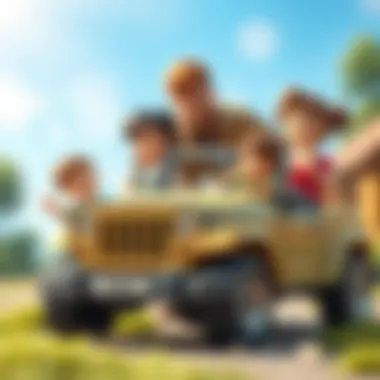 A family discussing the educational benefits of choosing the right toy jeep.