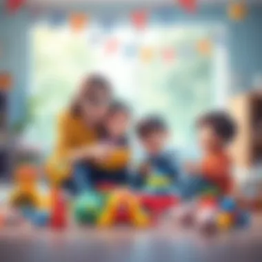 Family exploring educational benefits of toys together