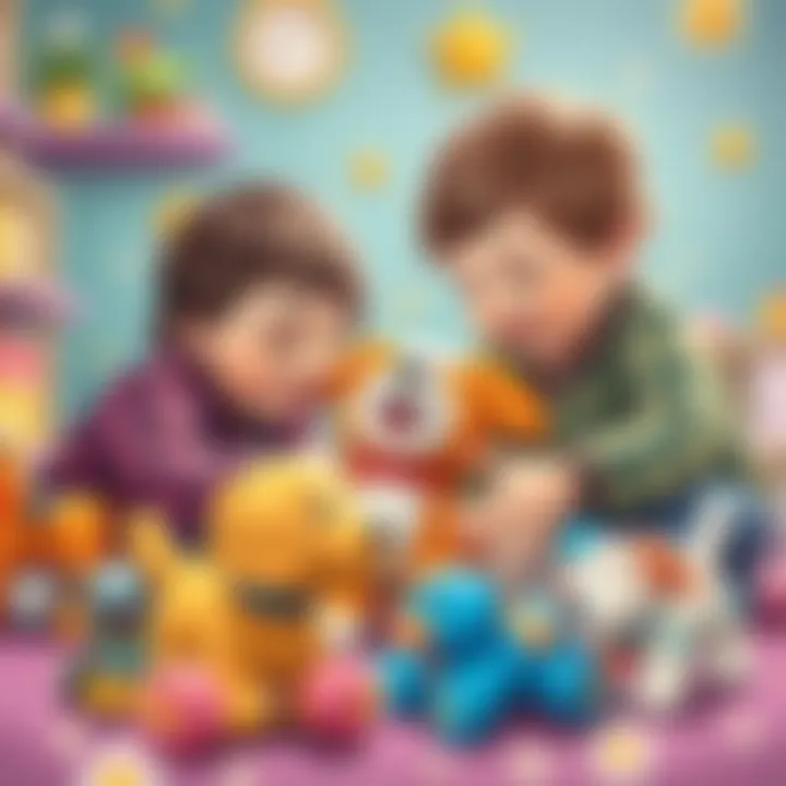 Children playing together with Fisher Price dog toys