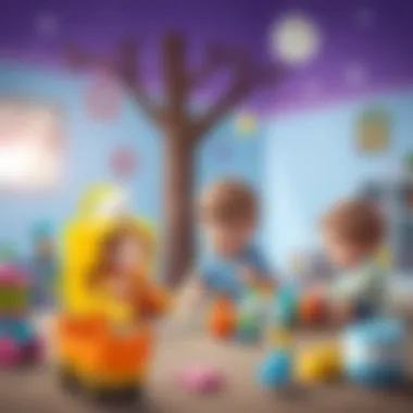 Children engaging in imaginative play with Fisher Price products