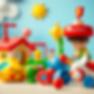 Colorful Fisher Price toys stimulating cognitive development