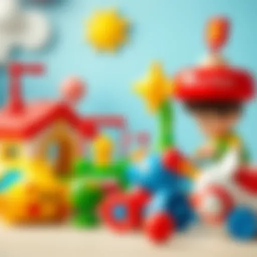 Colorful Fisher Price toys stimulating cognitive development