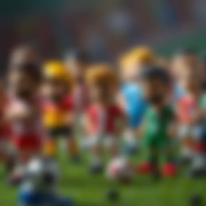 A collection of football figurines illustrating different sports cultures