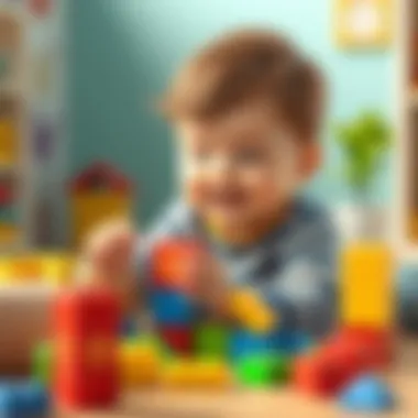 A child playing with blocks, enhancing cognitive skills