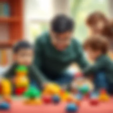 Parents observing children during playtime