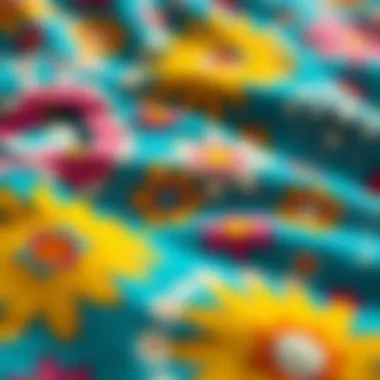 Close-up of vibrant patterns on a girl's sleep set