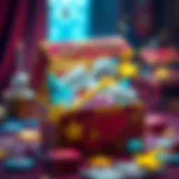 A vibrant Harry Potter themed surprise box filled with magical items