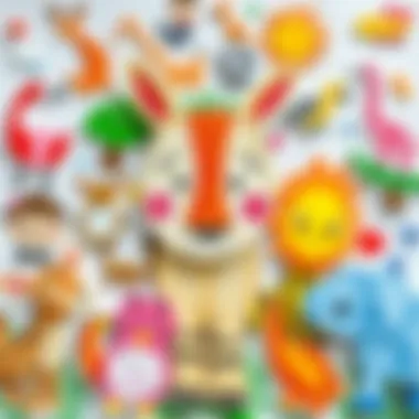 A collage of children's drawings depicting animals, highlighting creativity and imagination.