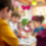 Children enjoying Hello Kitty coloring activities