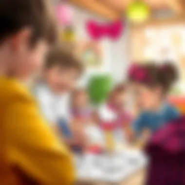 Children enjoying Hello Kitty coloring activities