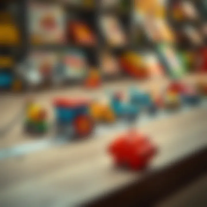 Historical evolution of toy carts displayed in a timeline.