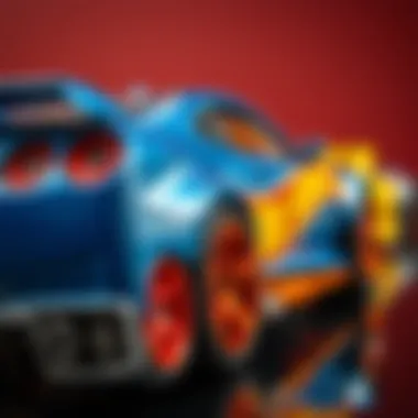 Close-up of a Hot Wheels car highlighting its design and features