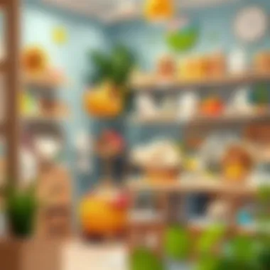 A cozy corner in a baby store showcasing eco-friendly products