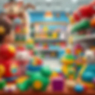 An organized section of educational toys promoting child development