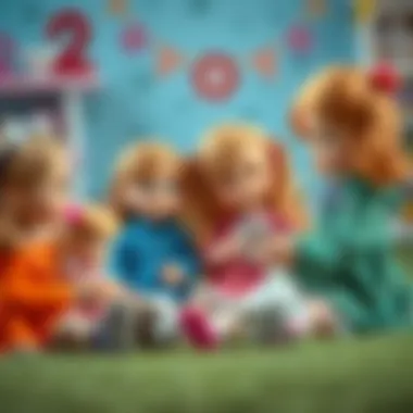 Girls engaged in imaginative play with dolls