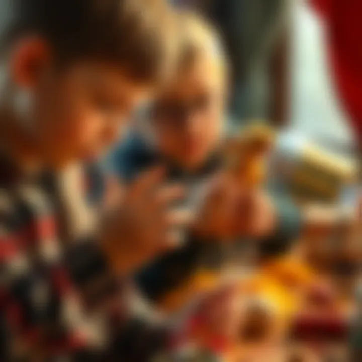 Children's hands engaged in puppet creation